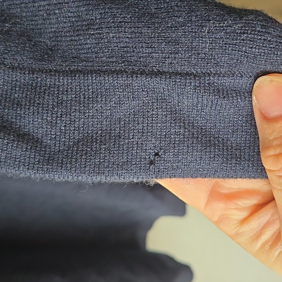 J. Jill 100% Cashmere Navy Cardigan